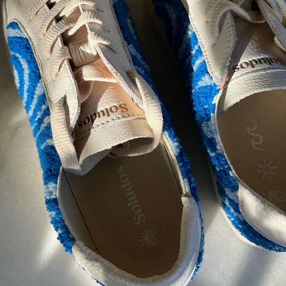 SOLUDOS | Ibiza Psychedelic Spiral Summer Sneakers in Marine Blue | Size US 9 - Picture 11 of 13